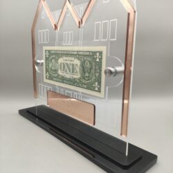 770 Rebbe Dollar display - Personalized - Rose gold with black base