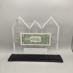 770 Rebbe Dollar display - Personalized - Silver with black base