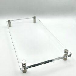 Plaque 3/8" clear material - Print your text, logo, image - With four standoff studs