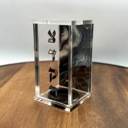 Personalized Tzedaka box with Mirror for Tefillin bag - Charity Pushka - Engrave your name - Perfect Bar Mitzvah gift - Acrylic - Marble - Purple